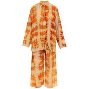 Sun chasers shibori silk shirt and pants set